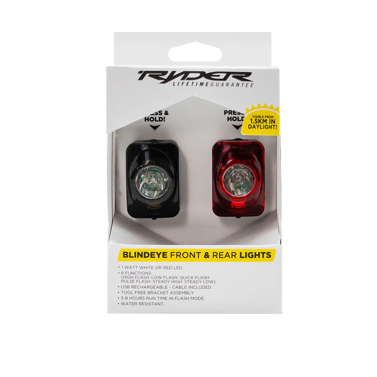 RYDER Blindeye Front & Rear Light Set