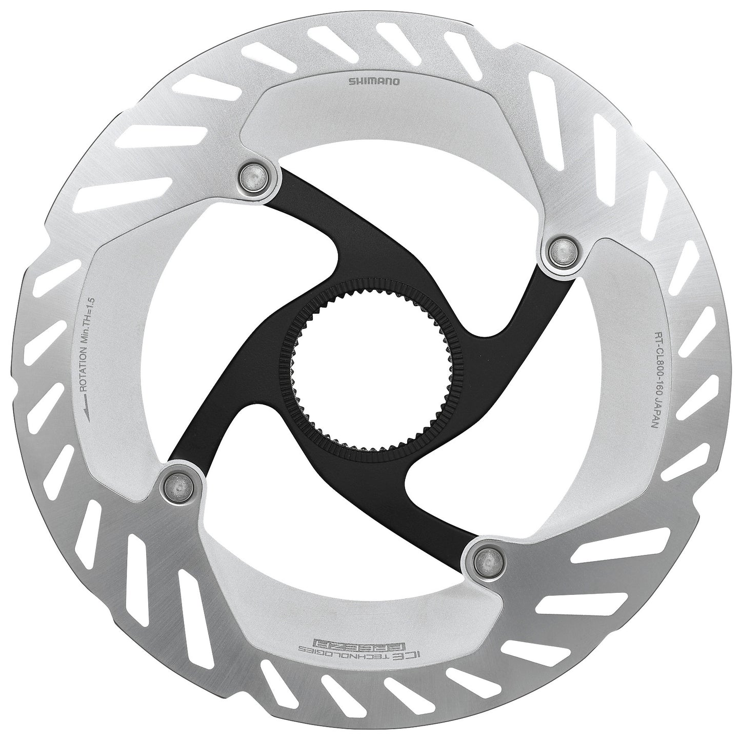 SHIMANO RT-CL800 Disc Brake Rotor - Centerlock | Ice-Tech Freeza - black/silver - 160mm